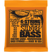 P02838 Slinky Bass Комплект струн для 6-струнной бас-гитары, 32-130, никель, LongScale, Ernie Ball