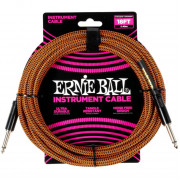 Кабель инструментальный Ernie Ball, Jack 6.3, тканевая оплетка, оранжево-черный, 5,49м (6469) 