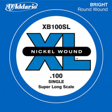 XB100SL Nickel Wound Отдельная струна для бас-гитары, никелированная, .100, Super Long, D'Addario