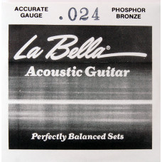 PW024 Отдельная струна для акустической гитары, 024, фосфорная бронза, La Bella