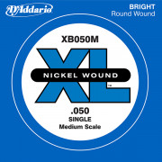 XB050M Nickel Wound Отдельная струна для бас-гитары, никелированная, 050, D'Addario