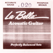 PW020 Отдельная струна для акустической гитары, 020, фосфорная бронза, La Bella