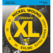 EXL180 Nickel Wound Комплект струн для бас-гитары, Extra Super Light, 35-95, D'Addario