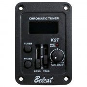 K2T Эквалайзер для акустической гитары, врезной, 2-х полосный, с тюнером, Belcat