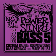 P02821 Power Slinky Bass Комплект струн для 5-струнной бас-гитары, 50-135, никель, Ernie Ball