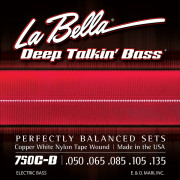 750C-B Copper White Nylon Комплект струн для 5-струнной бас-гитары, медь/б.нейлон, 50-135, La Bella