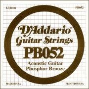 PB052 Phosphor Bronze Отдельная струна для акустической гитары, фосфорная бронза, .052, D'Addario