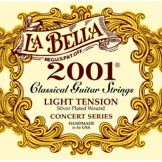 2001L 2001 Light Комплект струн для классической гитары, слабое натяжение, посеребренные, La Bella