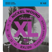 EXL120 XL NICKEL WOUND Струны для электрогитары Super Light 9-42 D`Addario