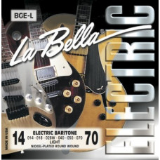 BGE-L Комплект струн для электрогитары баритон, никелированные, Light, 14-70, La Bella