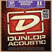 DAP1152 Комплект струн для акустической гитары, фосф.бронза, Medium Light, 11-52, Dunlop