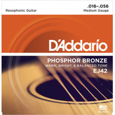 EJ42 Resophonic Комплект струн для резонаторной (добро) гитары, ф/б, 16-56, D'Addario