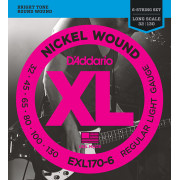 EXL170-6 Nickel Wound Комплект струн для 6-струнной бас-гитары, Light, 32-130, Long Scale, D'Addario