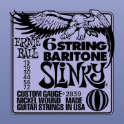 P02839 Baritone Slinky Комплект струн для 6-струнной баритон-гитары, 13-72, никель, Ernie Ball