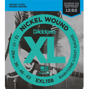 EXL158 XL NICKEL WOUND Струны для электрогитары Baritone-Light 13-62 D`Addario