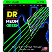 NGE7-10 Neon Green Комплект струн для 7-струнной электрогитары, никелированные, с покр., 10-56, DR