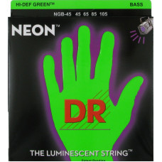 NGB-45 Neon Green Комплект струн для бас-гитары, никелированные, с покрытием, Medium, 45-105, DR