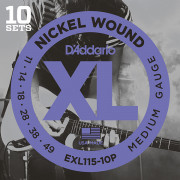 EXL115-10P Nickel Wound Струны для электрогитары, Medium/Blues-Jazz Rock, 11-49, 10 компл, D'Addario