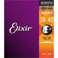 Струны Elixir NanoWeb Phosphor Bronze Acoustic 10-47 (16002)