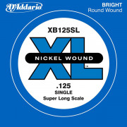 XB125SL Nickel Wound Отдельная струна для бас-гитары, никелированная, .125, Super Long, D'Addario