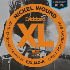 Струны D'Addario Nickel Wound 8-string 10-74 (EXL140-8)