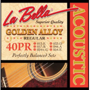 40PR Golden Alloy Комплект струн для акустической гитары, бронза, Regular, 13-54, La Bella