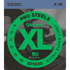 EPS530 XL PRO STEEL Струны для электрогитары Extra-Super Light 8-38 D`Addario