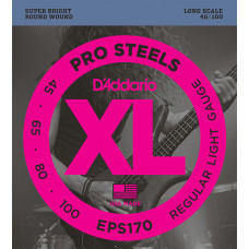 EPS170 ProSteels Комплект струн для бас-гитары, Light, 45-100, Long Scale, D'Addario