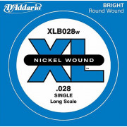 XLB028W Nickel Wound Отдельная струна для бас-гитары, никелированная, .028, D'Addario