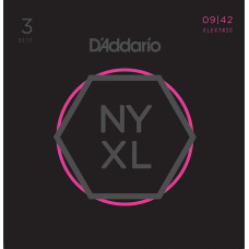 NYXL0942-3P NYXL 3 Комплекта струн для электрогитары, Super Light, 09-42, D'Addario