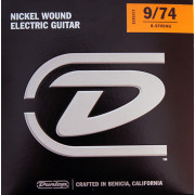 DEN0974 Комплект струн для 8-струнной электрогитары, никелированные, Light, 9-74, Dunlop
