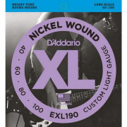 Струны D'Addario Nickel Wound Bass 40-100 (EXL190 XL)