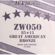 ZW050 Отдельная струна для акустической гитары, бронза 85/15, 050, D'Addario