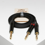 JS2JM-1,5m Y-кабель 6,3 мм стереоджек - 2 моно-джека 6,3 мм, 1,5м, SHNOOR
