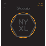 NYXL1046-3P NYXL 3 Комплекта струн для электрогитары, Regular Light, 10-46, D'Addario