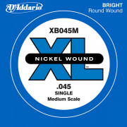 XB045M Nickel Wound Отдельная струна для бас-гитары, никелированная, 045, D'Addario