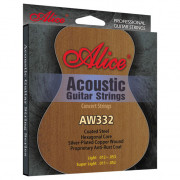 AW332-SL Комплект струн для акустической гитары, посеребренная бронза, 11-52 [12] Alice