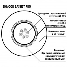 Bassist-PRO-10m Кабель инструментальный, без коннекторов, 10м, SHNOOR