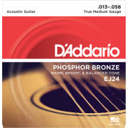 EJ24 Phosphor Bronze Комплект струн для акустической гитары, ф/бронза, True Medium, 13-56, D'Addario