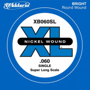 XB060SL Nickel Wound Отдельная струна для бас-гитары, никелированная, .060, Super Long, D'Addario