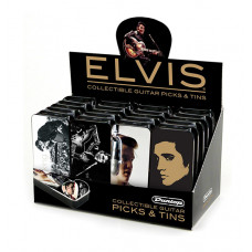 EPPT24 Elvis Presley Витрина с медиаторами, 24 коробочки, разные рисунки, средние, Dunlop