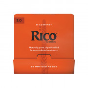 RCA0130-B25 Rico Трости для кларнета Bb, размер 3.0, 25шт в индивидуальной упаковке, Rico