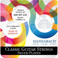 600MT-G3C Silver-Plated Green Комплект струн для классической гитары, среднее натяжение, Hannabach