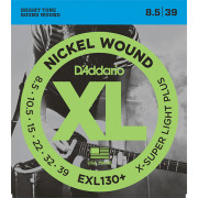 EXL130+ Nickel Wound Комплект струн для электрогитары, Extra-Super Light Plus, 8.5-39, D'Addario