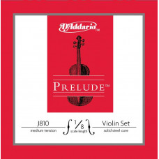 J810-1/8M-B10 Prelude Струны для скрипки размером 1/8, среднее натяжение, 10 комплектов, D'Addario