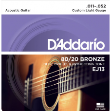 Струны D'Addario 80/20 Bronze Acoustic 11-52 (EJ13)