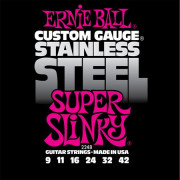 P02248 Super Slinky Steel Комплект струн для электрогитары, сталь, 9-42, Ernie Ball