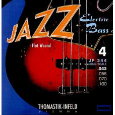 JF344 Jazz Flat Wound Комплект струн для бас-гитары, никель, плоская оплетка, 43-100, Thomastik