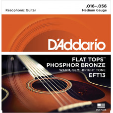EFT13 FLAT TOPS Струны для акустической гитары фосфорная бронза 16-56 D`Addario