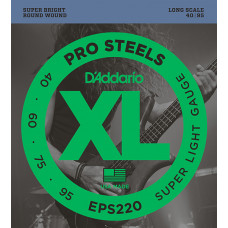 EPS220 ProSteels Комплект струн для бас-гитары, Super Light, 40-95, D'Addario